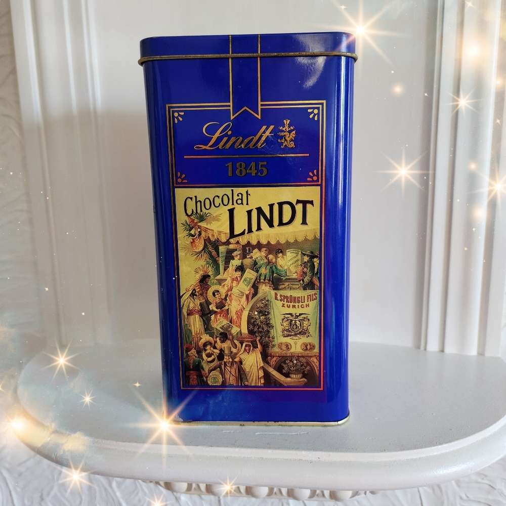 Vintage Lindt Chocolate Tin Container, Canister, Box  Retro